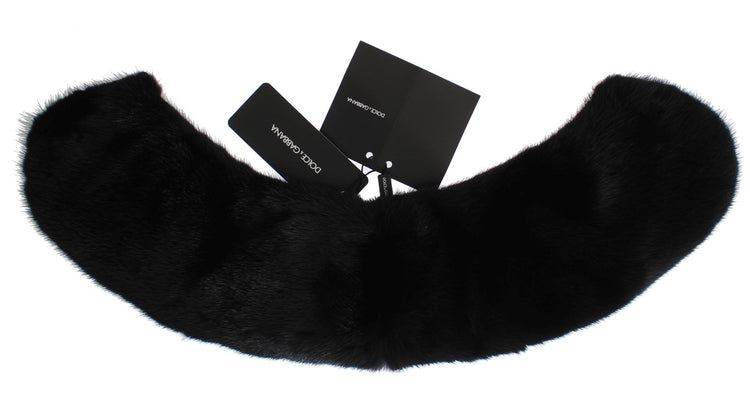 Black Mink Fur Shoulder Collar Scarf