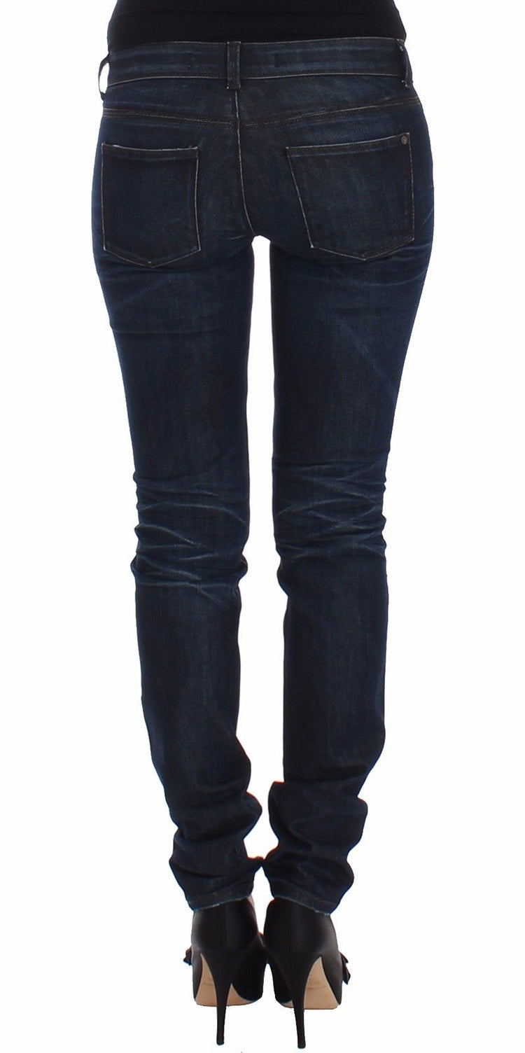 Blue Slim Jeans Denim Pants Skinny Leg Stretch