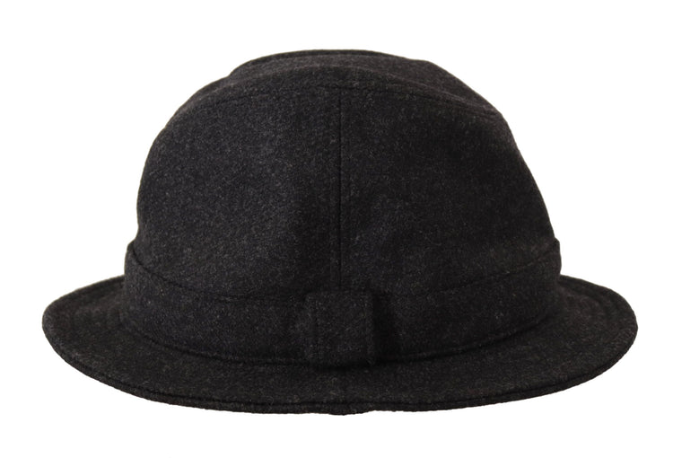 Gray Virgin Wool Logo Fedora Trilby Cappello Hat