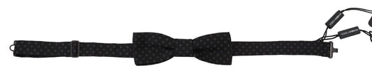 Black Pattern Silk Adjustable Neck Papillon Bow Tie