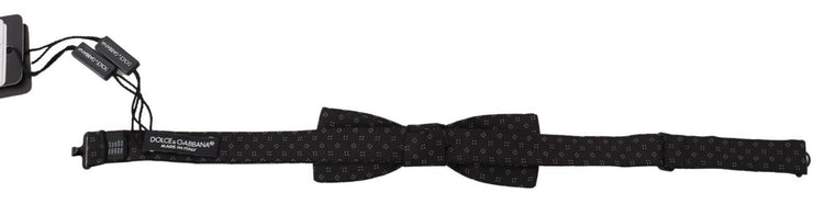 Black Pattern Silk Adjustable Neck Papillon Bow Tie