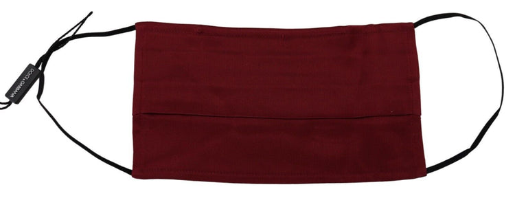 Maroon Silk Pleated Elastic Ear Strap One Size Face Mask