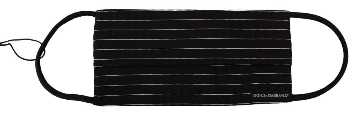 Black White Stripes Elastic Ear Strap One Size Face Mask