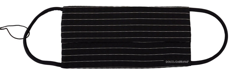 Black White Stripes Elastic Ear Strap One Size Face Mask