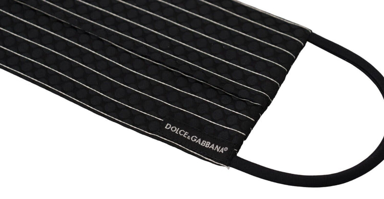 Black White Stripes Elastic Ear Strap One Size Face Mask