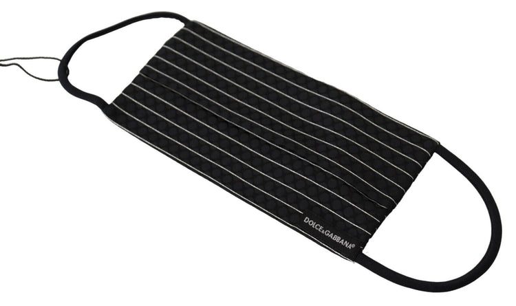 Black White Stripes Elastic Ear Strap One Size Face Mask