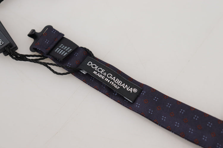 Blue Pattern Silk Adjustable Neck Papillon Bow Tie