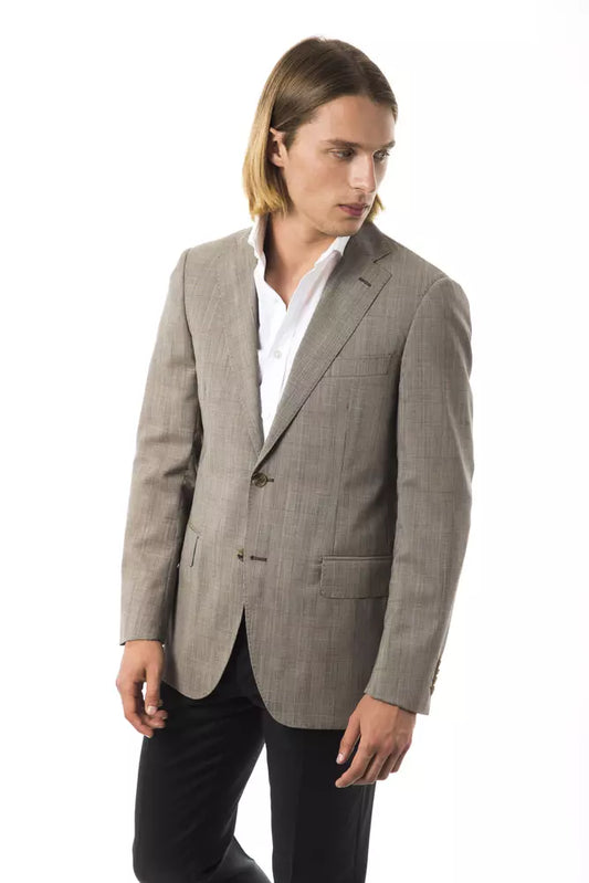 Gray Wool Mens Blazer