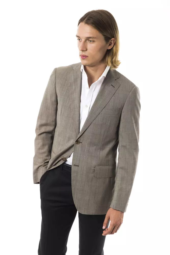 Gray Wool Mens Blazer