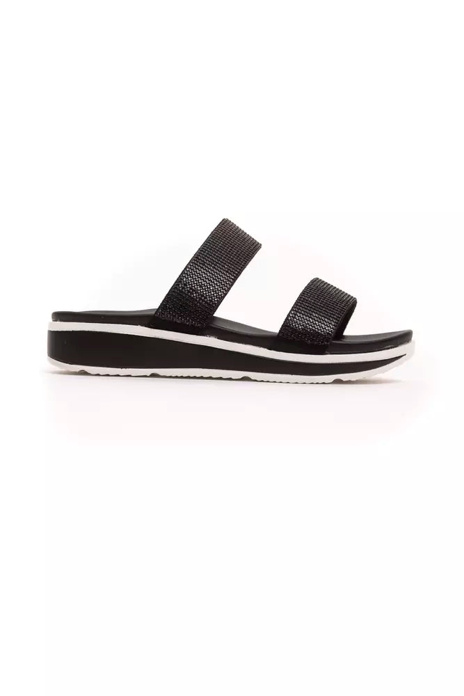 Black Textile Sandal