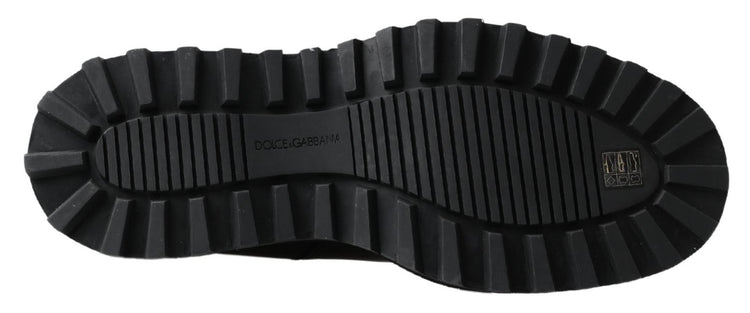 Black Leather Slip on Stretch Boots