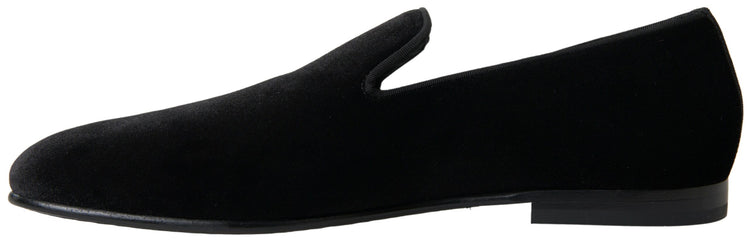 Black Velvet Loafers Formal Shoes