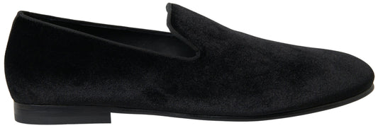 Black Velvet Loafers Formal Shoes
