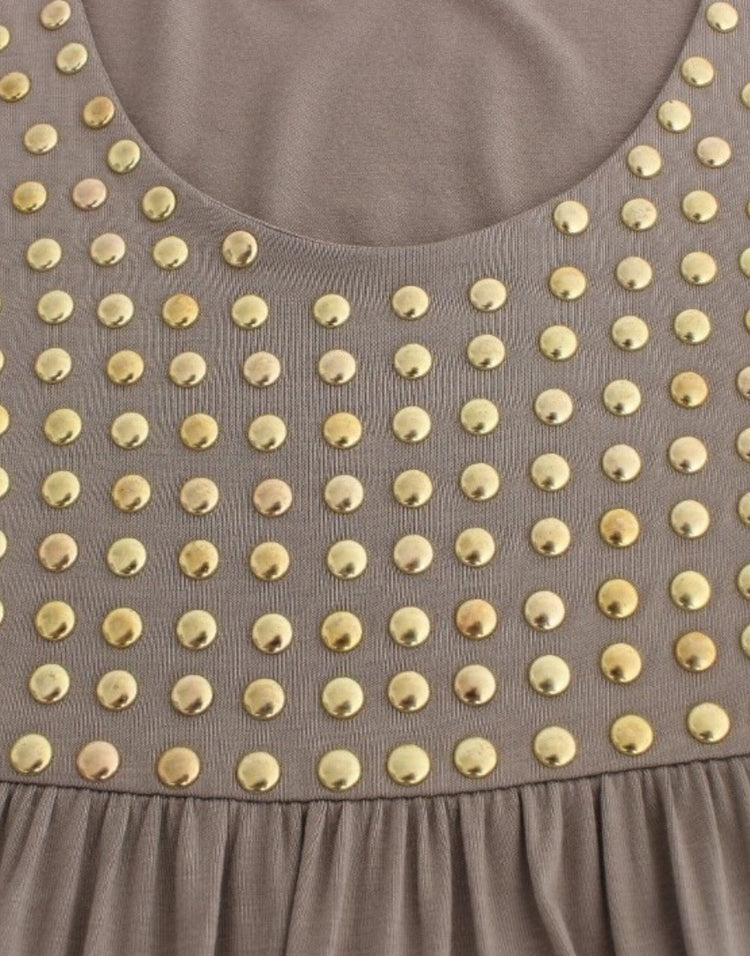Khaki studded sheath dress