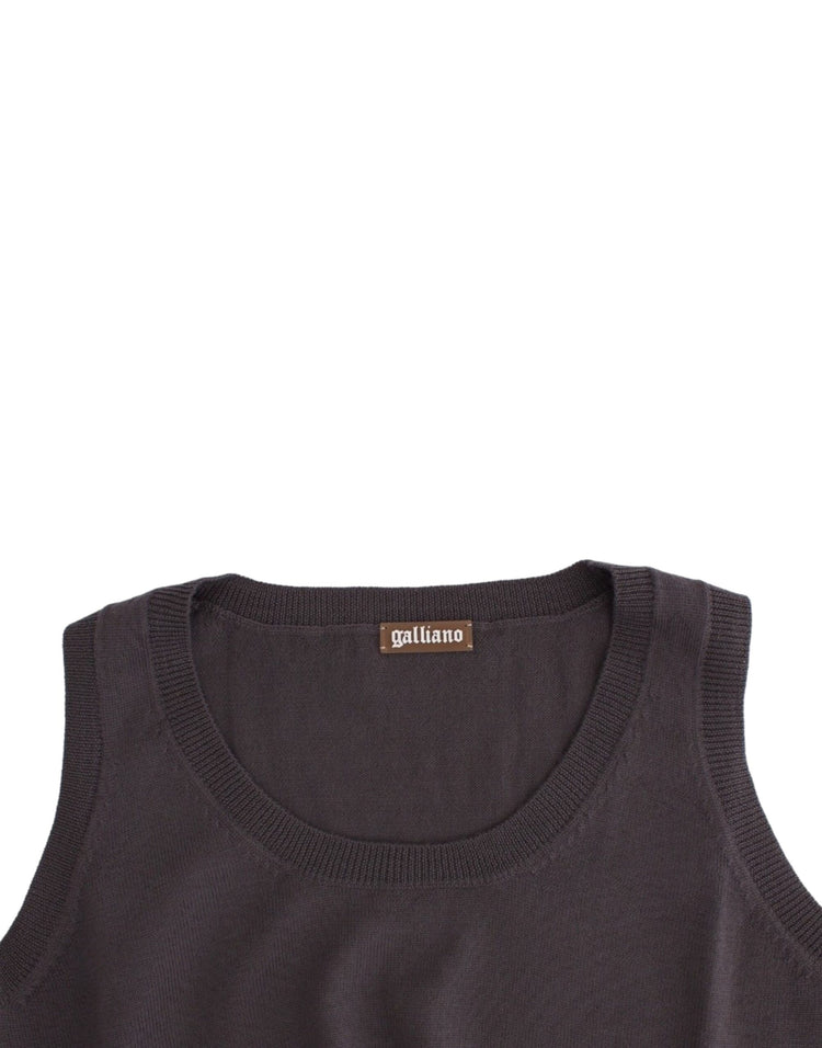 Brown knit tank top