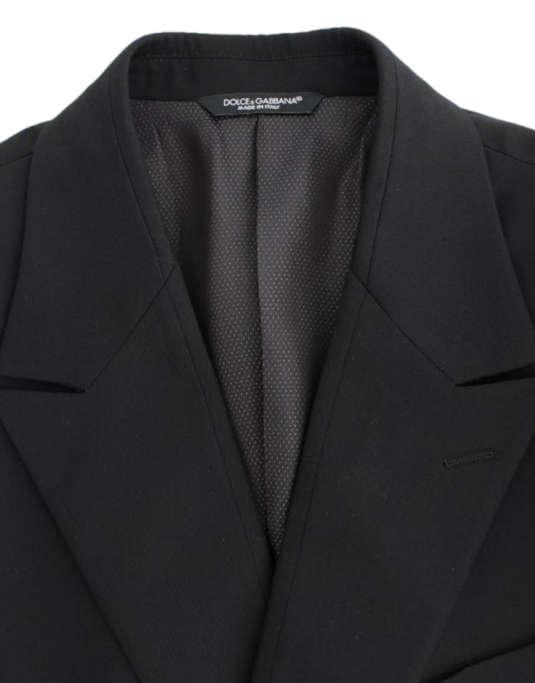 Black wool slim fit blazer