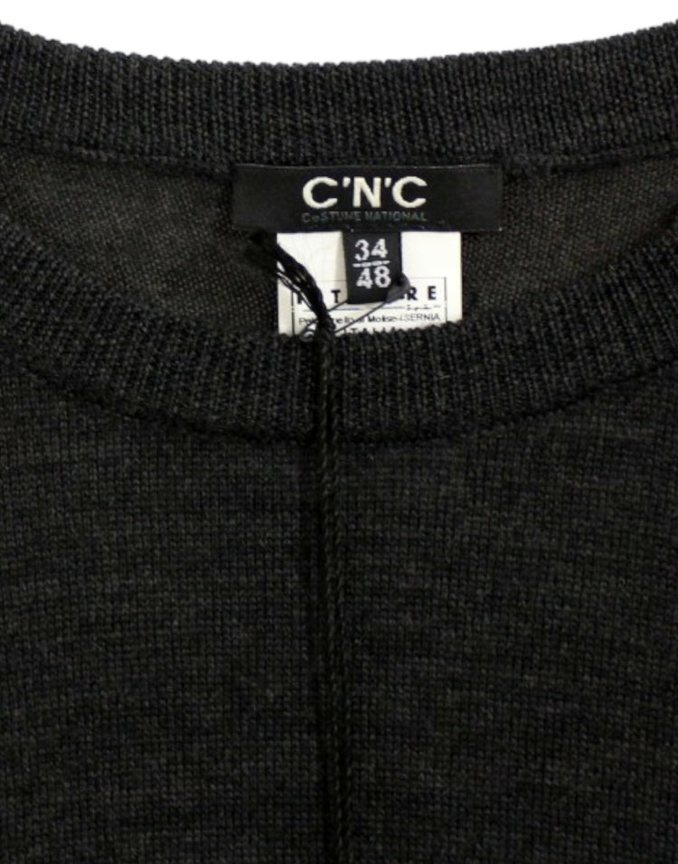 Gray crewneck pullover sweater