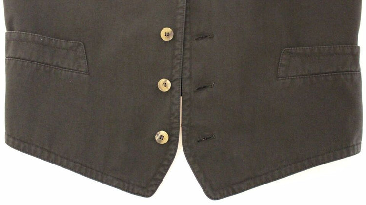 Black Cotton Blend Dress Vest Gilet