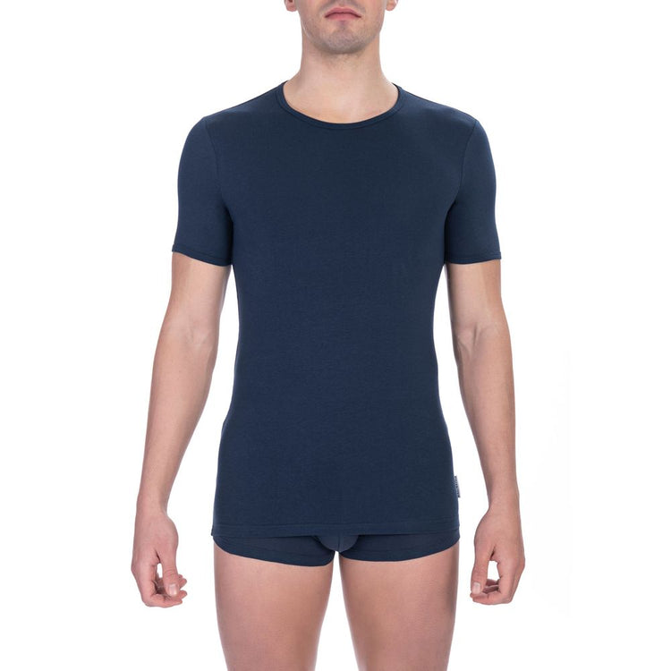 Blue Cotton Men's T-Shirt