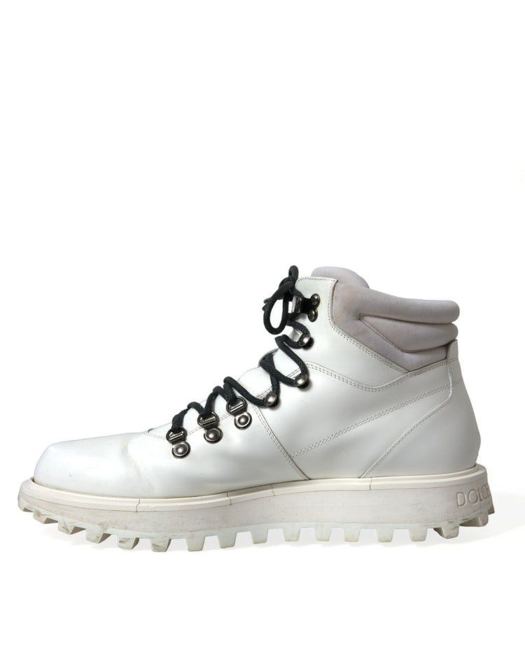 White Vulcano Trekking Ankle Boots Shoes