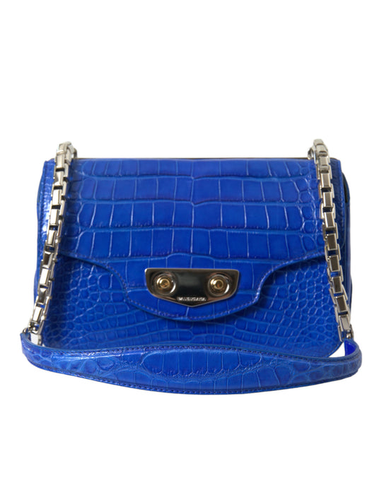 Blue Exotic Leather Neo Classic Purse Shoulder Handbag Bag
