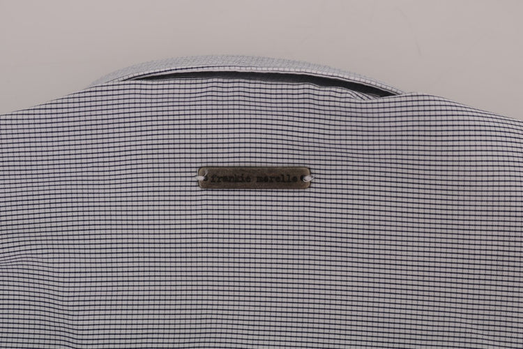 White Blue Check Casual Cotton Regular Fit Shirt