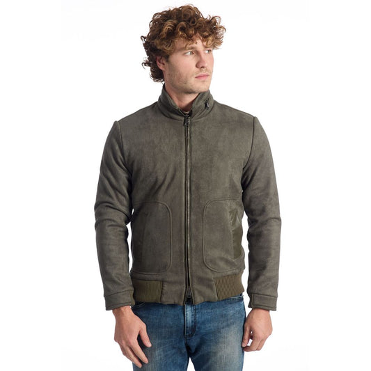 Green Eco Leather Men Jacket