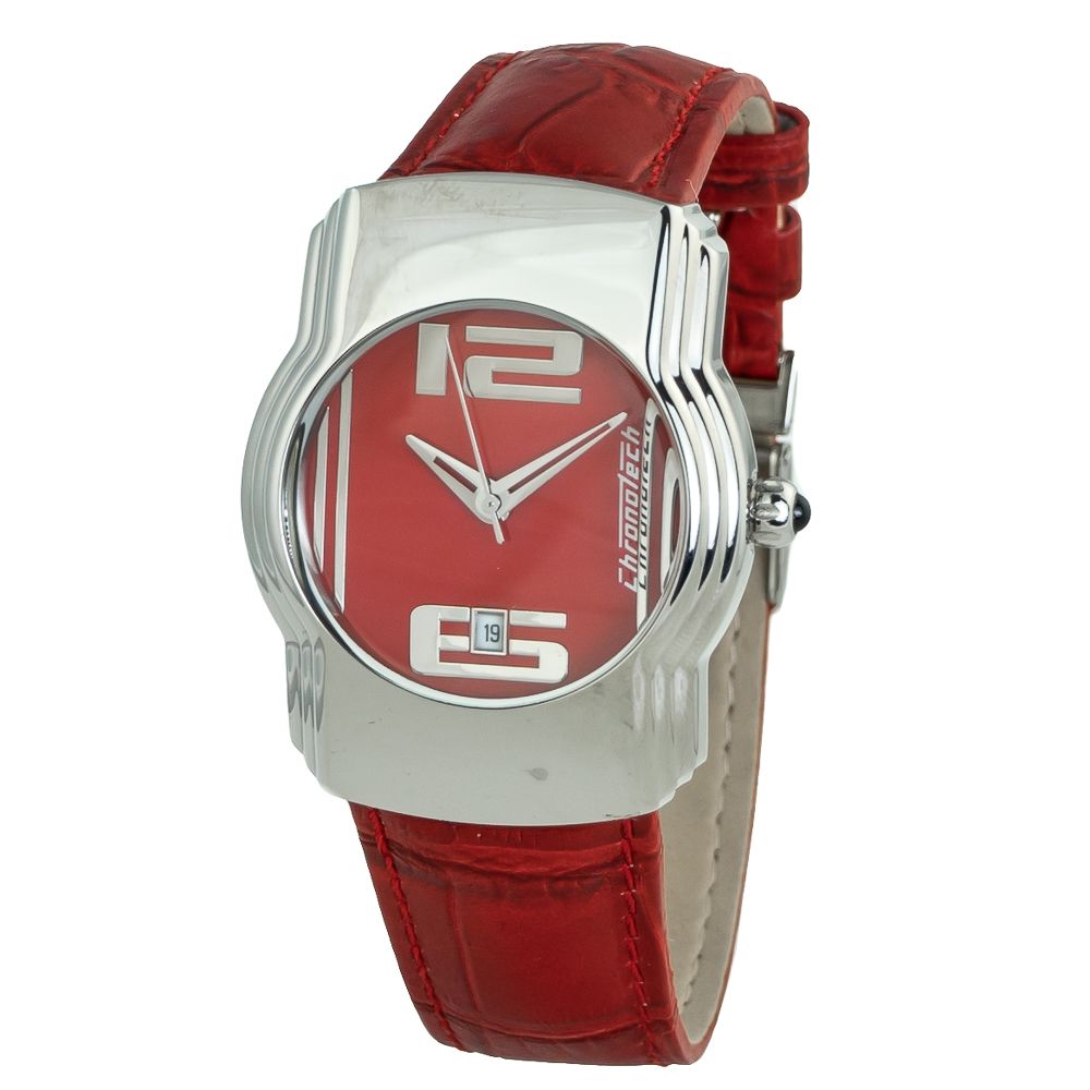 Red Leather Dress Watch