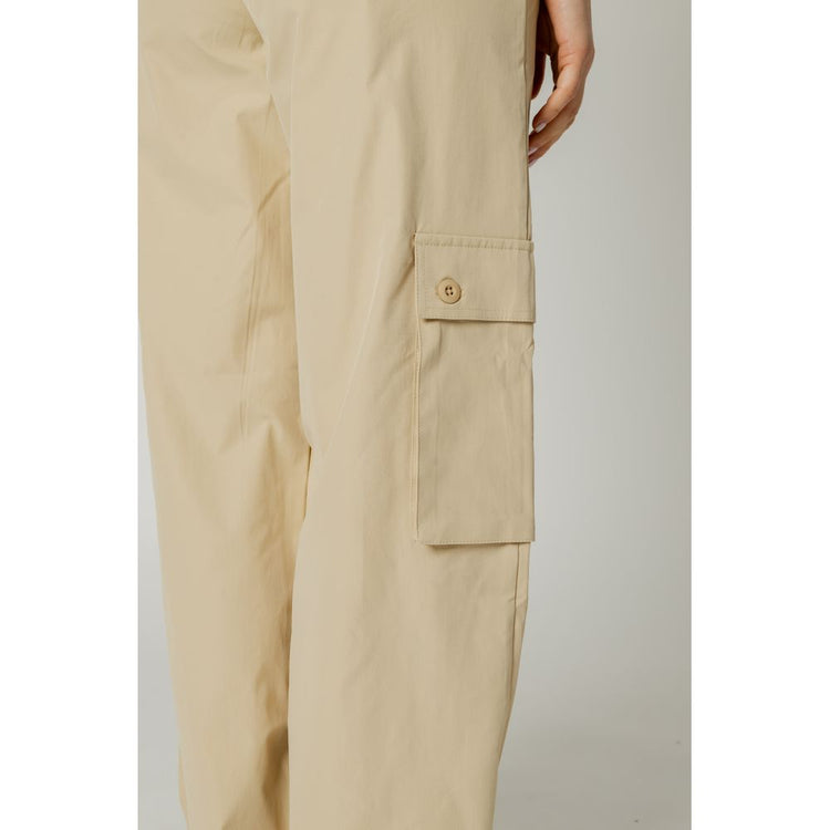 Beige Cotton Cargo Pants