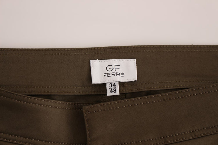 Green Cotton Stretch Comfort Fit Pants