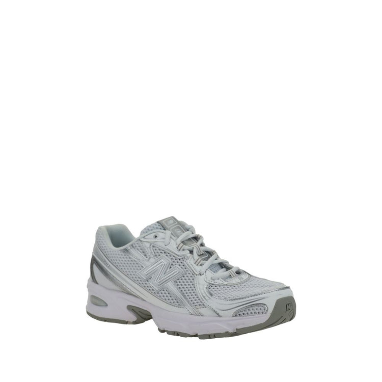 White Polyurethane Athletic Sneakers