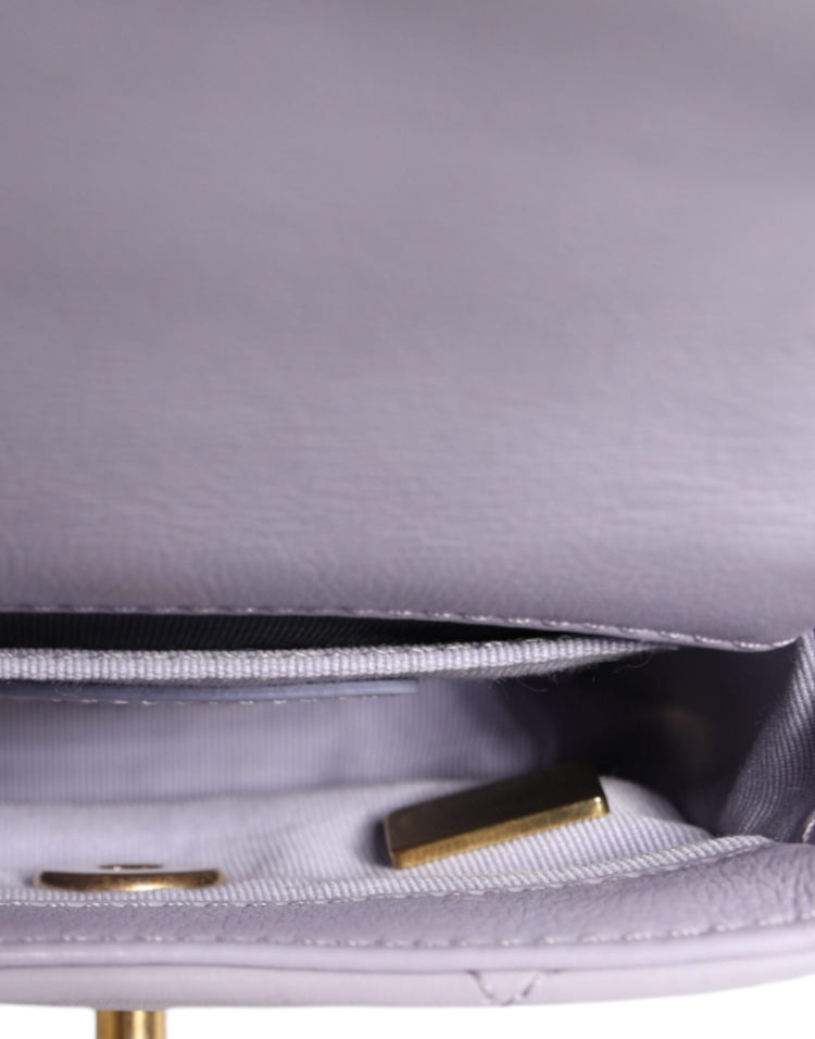 Blue Quilted Calfskin Framing Chain Flap Mini crossbody Bag