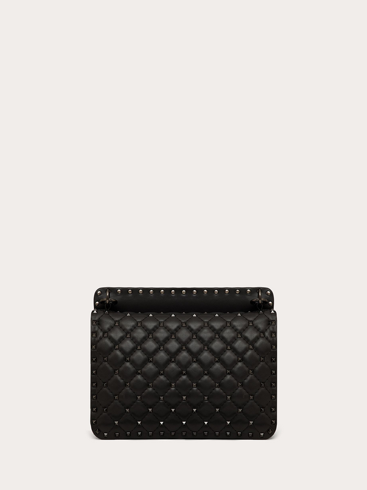 Black Nappa Leather Medium Rockstudt Spike Bag