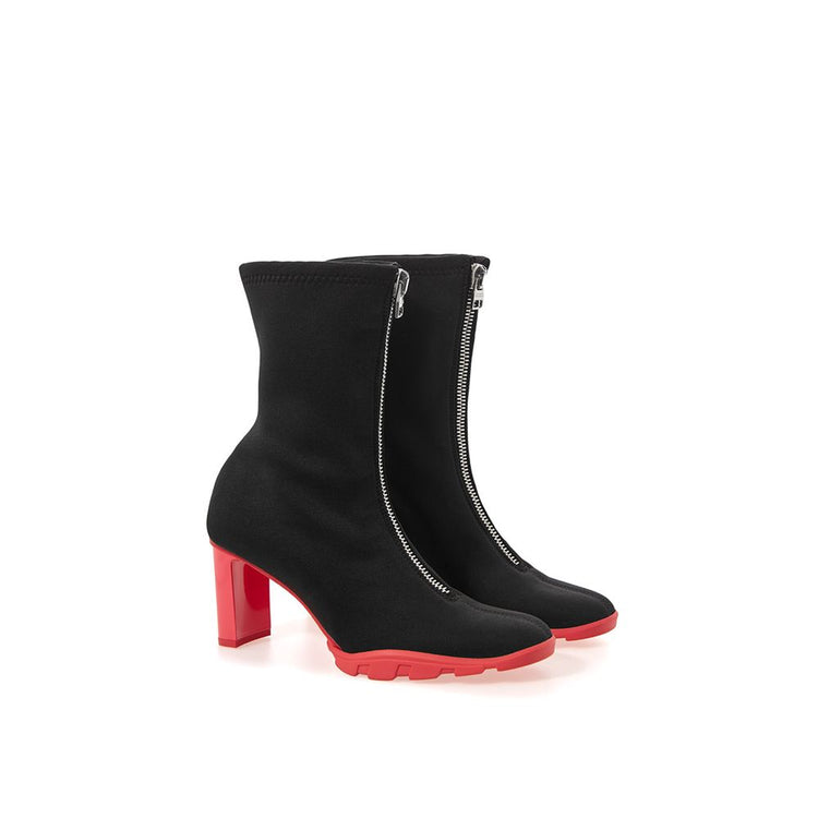 Black Neoprene Ankle Boots