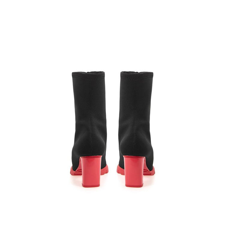 Black Neoprene Ankle Boots