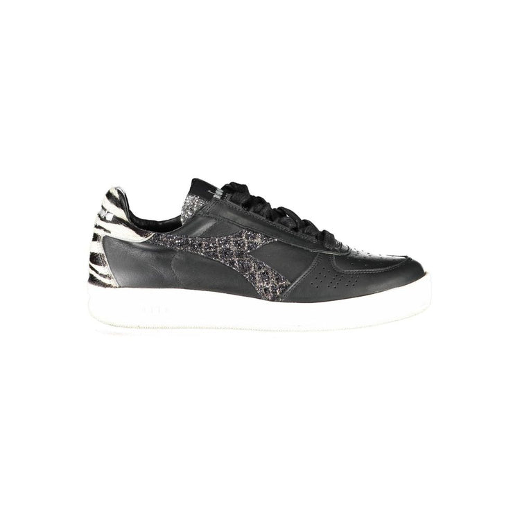 Black Leather Women Sneaker