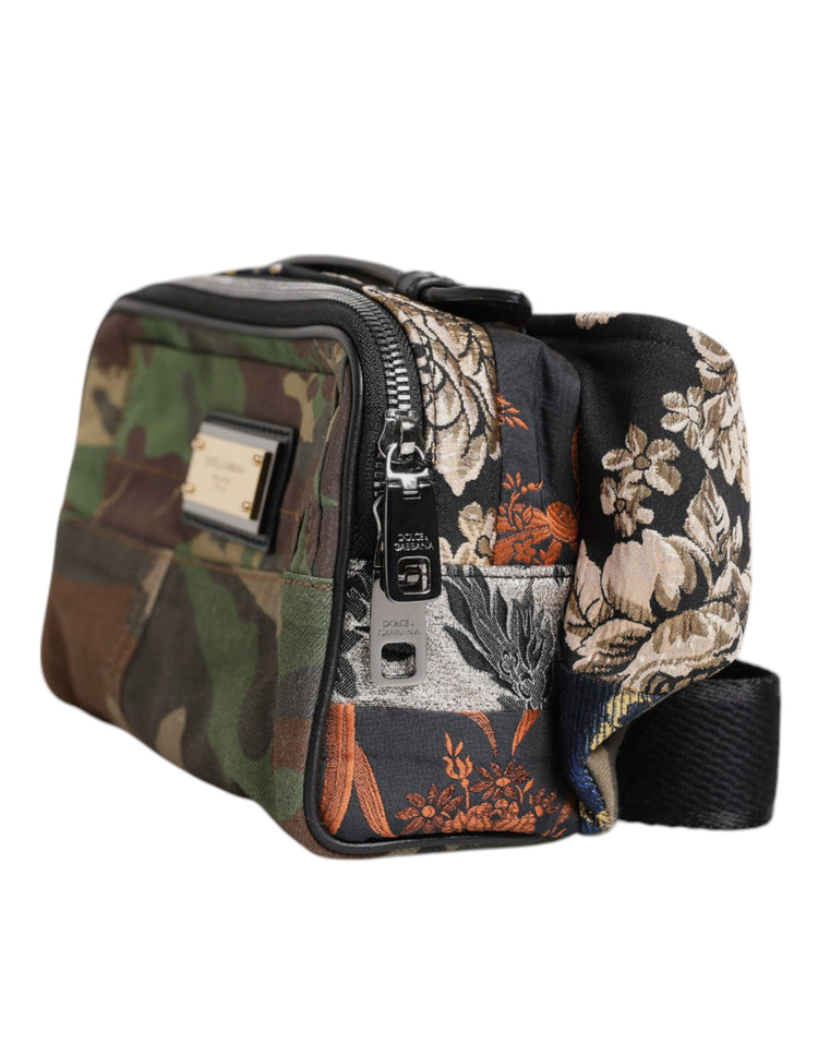 Multicolor Camouflage Patchwork Logo Waist Fanny Pack Bag