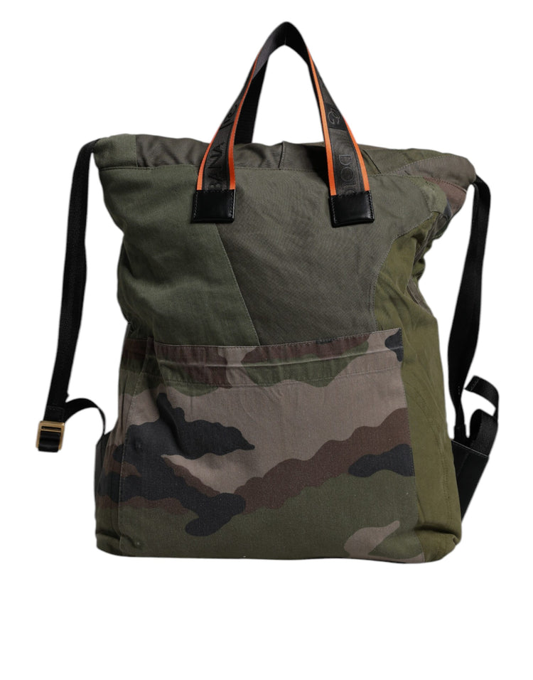 Military Green Patchwork Rucksack Backpack Bag