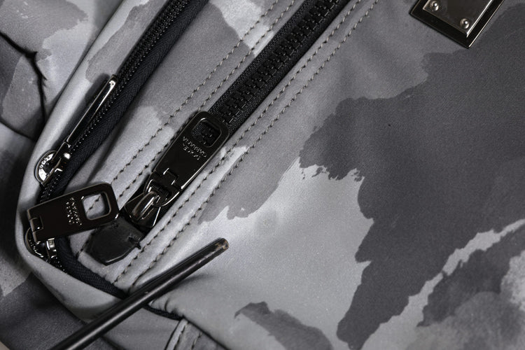 Black Camouflage Shoulder Strap Logo Plaque Bag