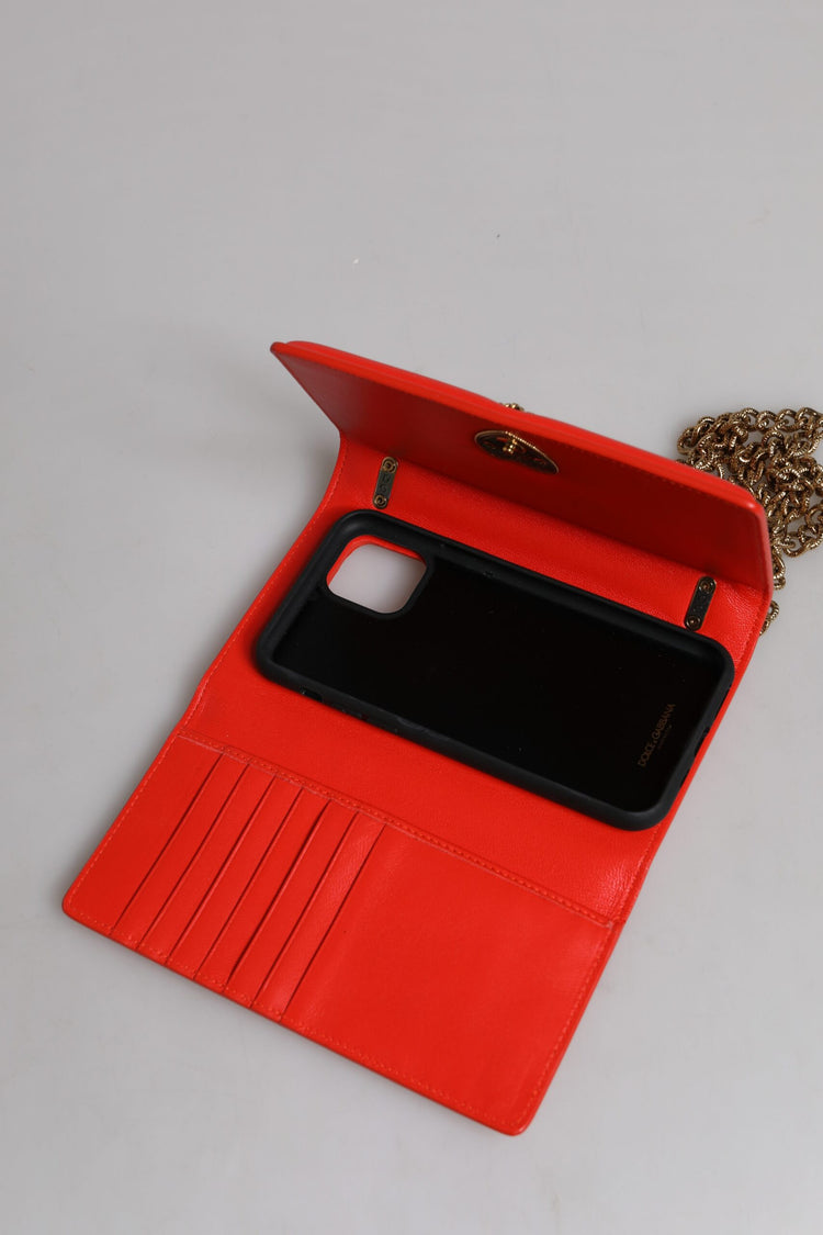 Red Quilted Devotion Crossbody Chain Phone Cover Bag