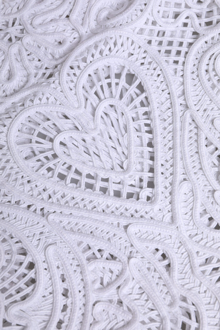 White Cordonetto Lace Beatrice Tote Shopping Bag