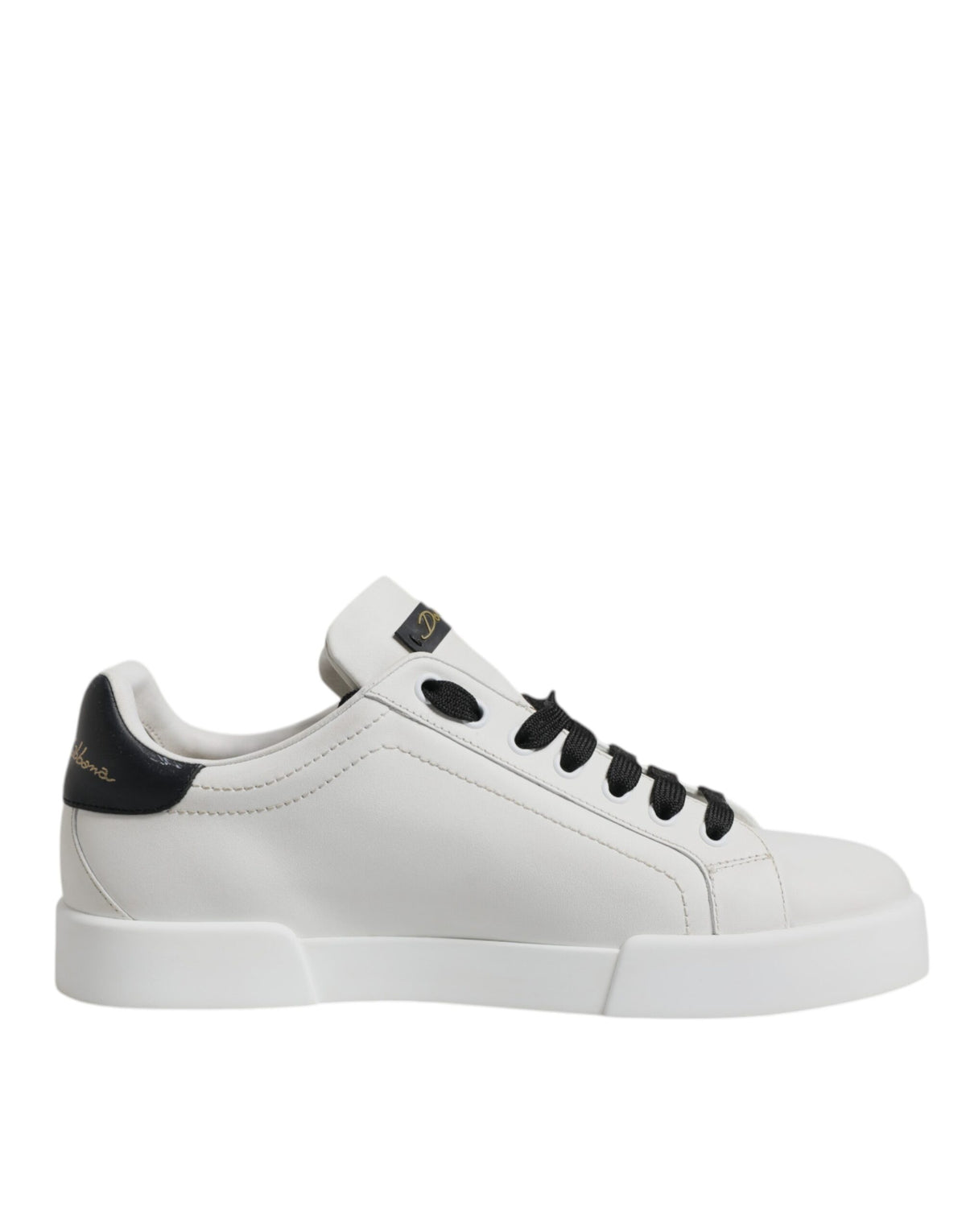 White Leather DG Logo Low Top Sneakers Shoes