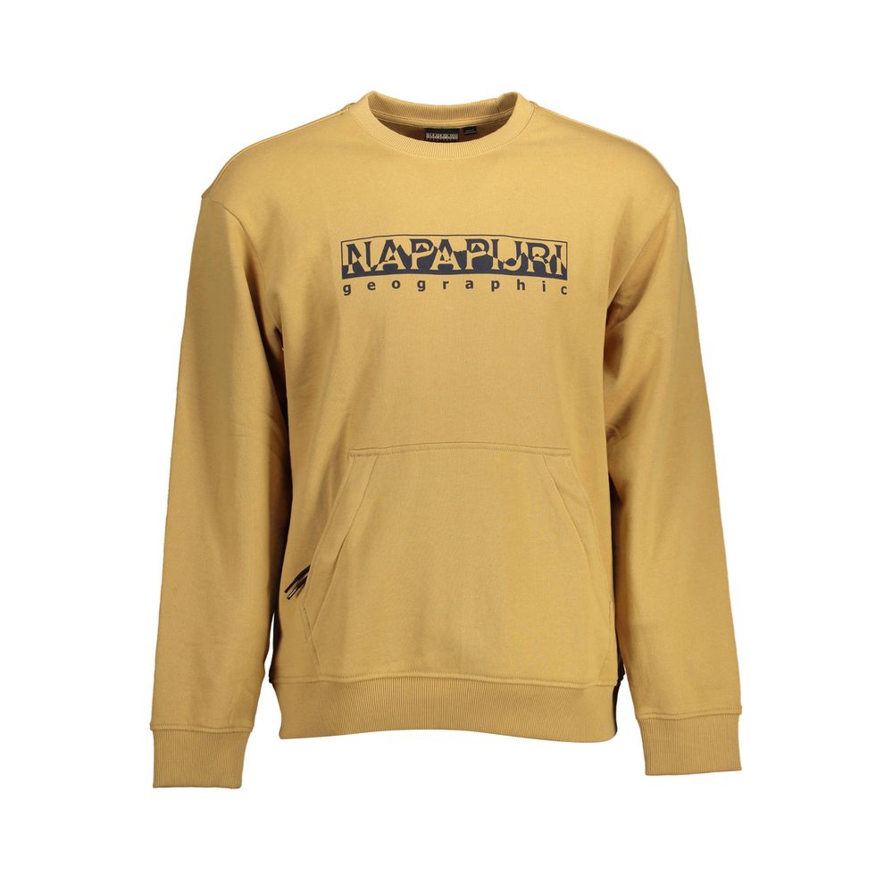 Beige Cotton Men Sweatshirt