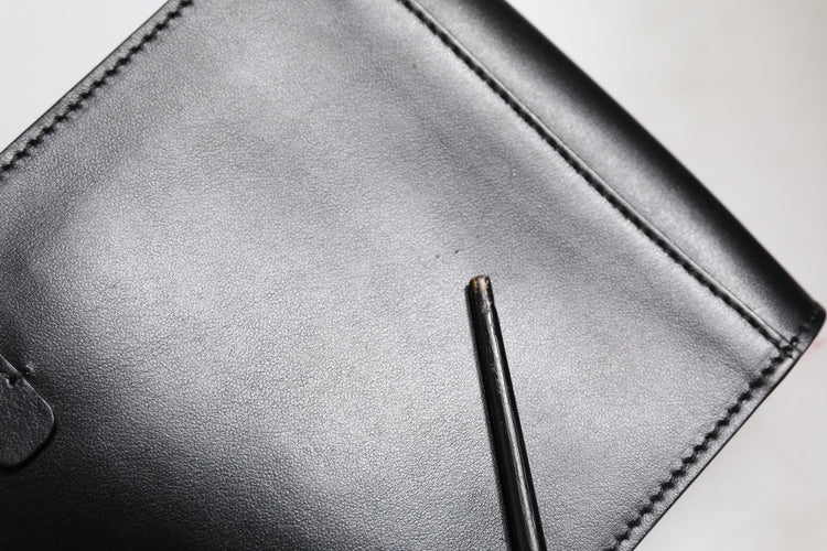 Black Calfskin Leather Logo Plaque Mini Bag