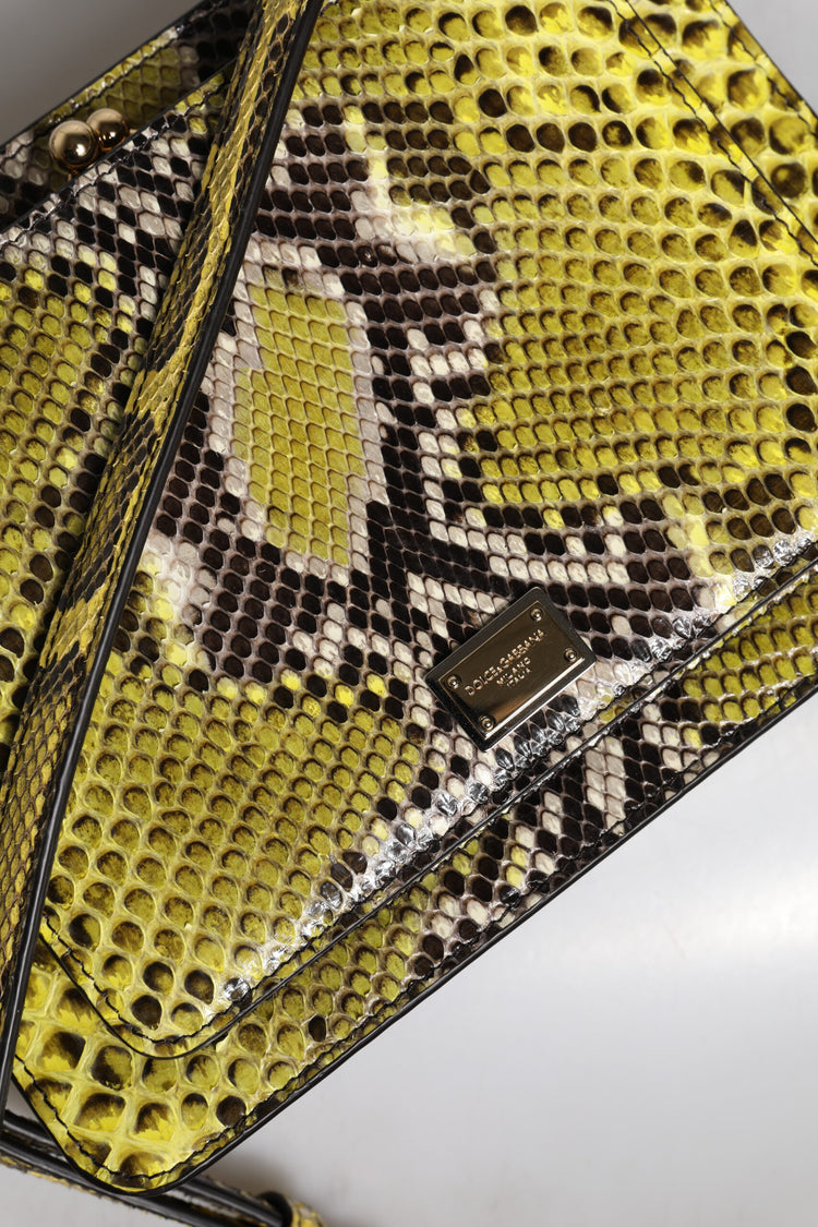 Green Exotic Leather DG Plaque Crossbody Clutch Bag