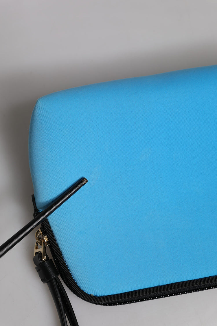 Blue DG Logo Print Clutch Zip Borse Pouch Bag