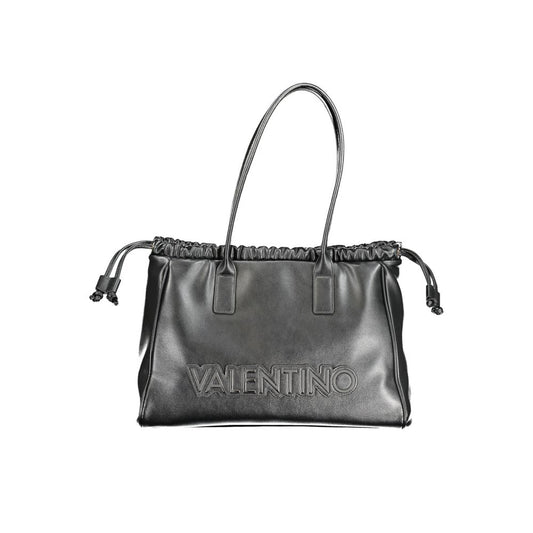 Black Polyurethane Women Handbag