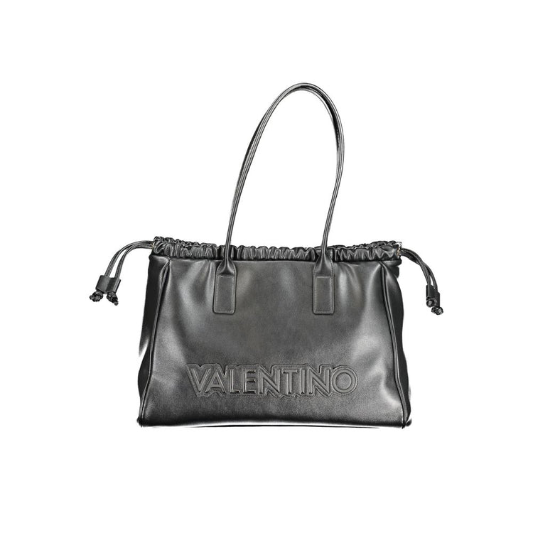 Black Polyurethane Women Handbag