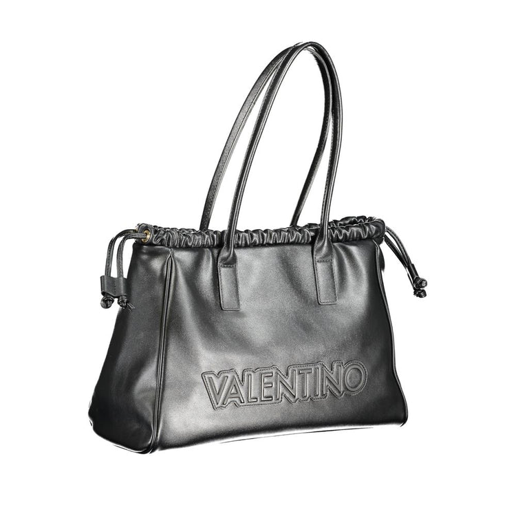 Black Polyurethane Women Handbag