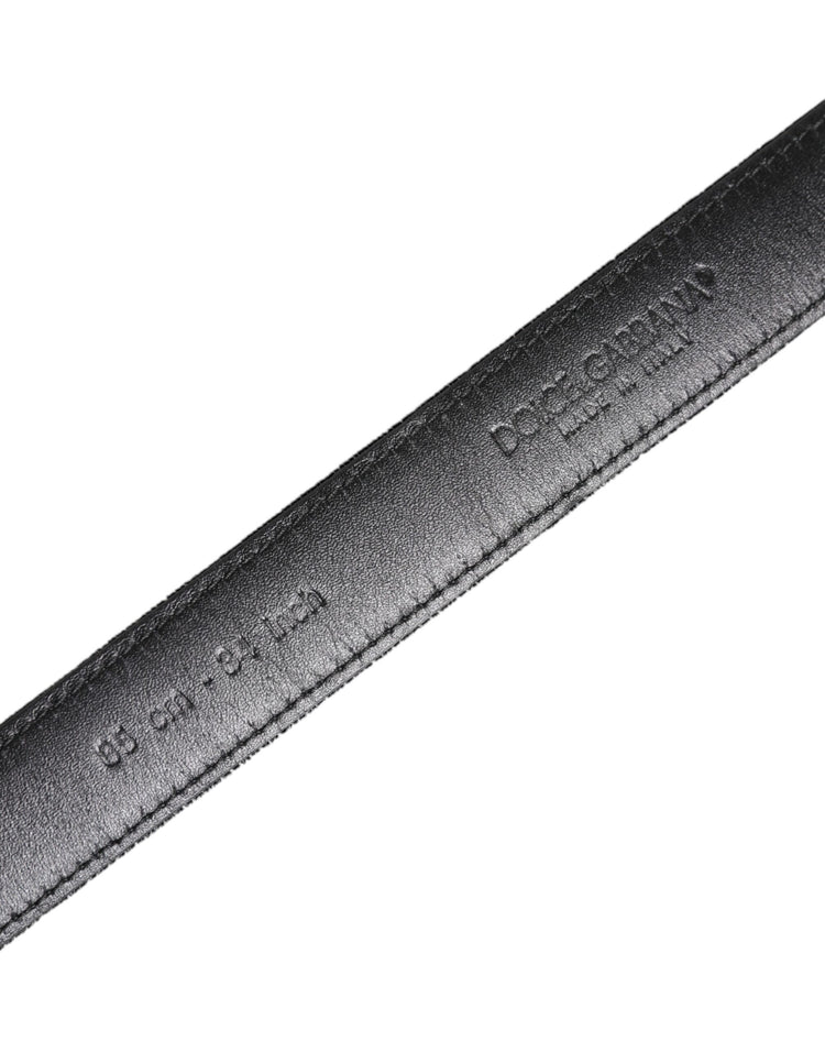 Black Leather Metal Buckle Classic Belt